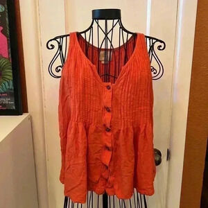 ANTHROPOLOGIE MAEVE ORANGE SAONA TANK-Sz 4